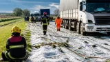 Temporal con granizo en el sur de Santa Fe dejó heridos, destrozos y camiones varados