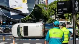 Volcó una Kangoo en Almagro: el vehículo acumulaba 14 multas y dos ocupantes no sufrieron heridas