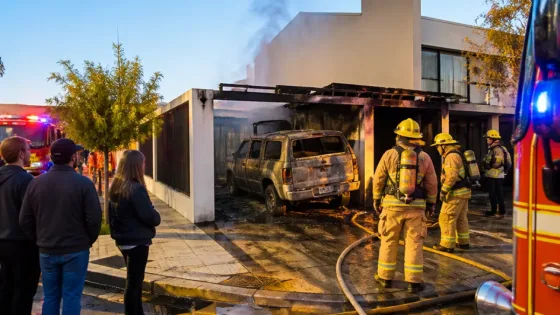 Incendio en Godoy Cruz destruyó una camioneta y afectó el garaje de una vivienda