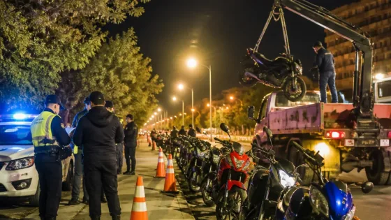 Operativo nocturno en Unión de Mayo: 62 motos retenidas, tres alcoholemias y una persona demorada