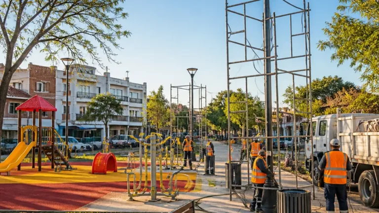 Avanza la remodelación integral de la plaza San José en el barrio San José de Corrientes