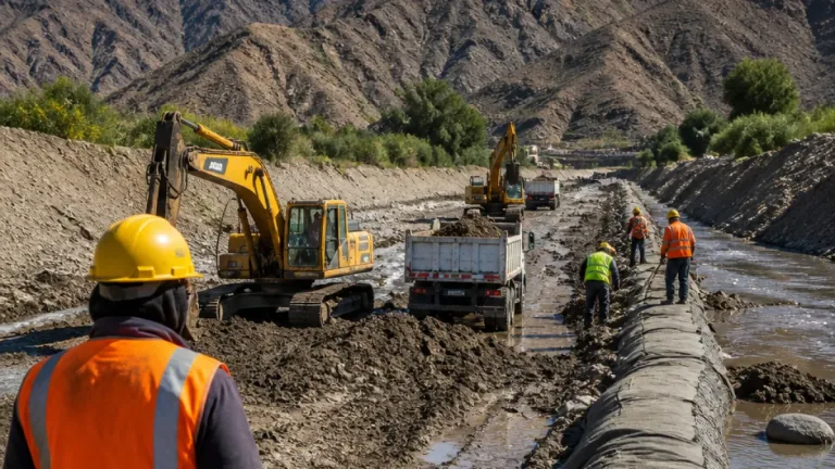 Avanzan obras de mantenimiento en el histórico Dique Soldano para reducir riesgos por crecientes