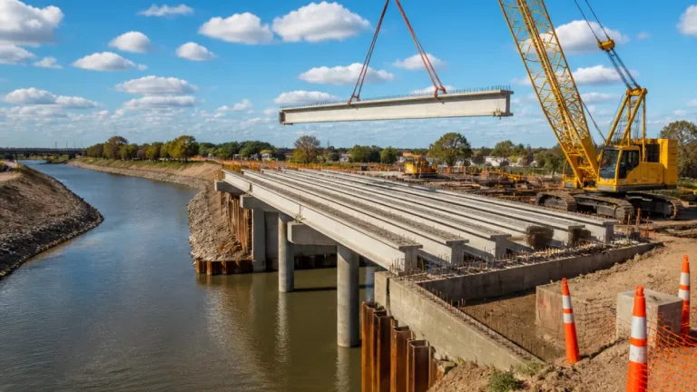Bahía Blanca: avanzan las obras del nuevo puente en Pampa Central sobre el Canal Maldonado