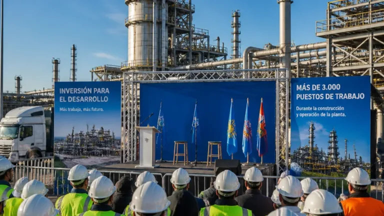 Bahía Blanca: Milei visita la planta de Mega y pone en escena la campaña bonaerense
