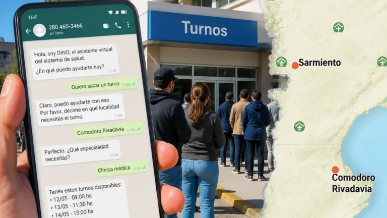 Chubut amplía DINO: más hospitales y especialidades ya permiten sacar turnos por WhatsApp