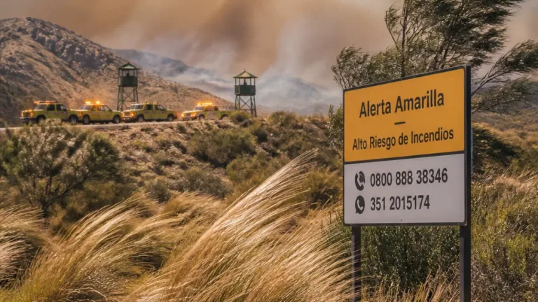 Córdoba en alerta: riesgo extremo de incendios por vientos de hasta 70 km/h y alta disponibilidad de combustible