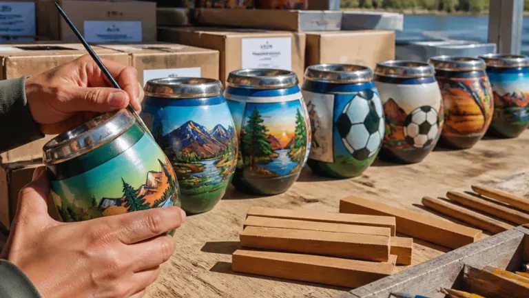 Desde Neuquén, mates pintados a mano que se transformaron en recuerdos dentro y fuera del país