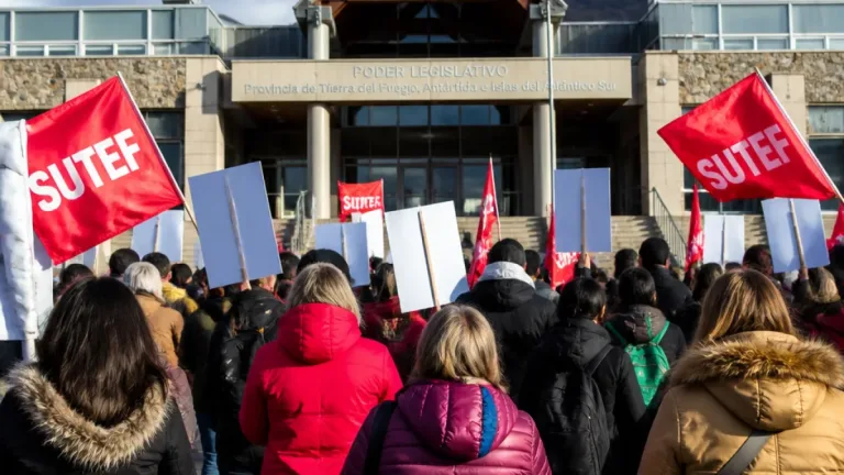 Docentes fueguinos mantienen paro por tiempo indeterminado y piden salario equivalente al SMVM