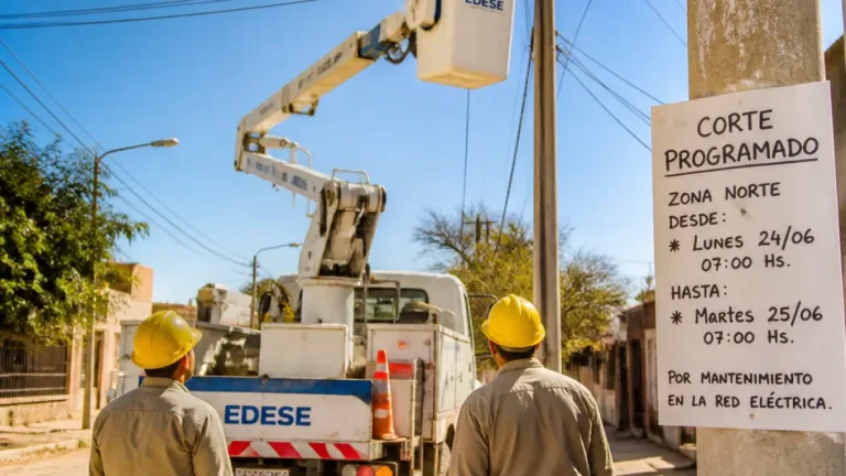 EDESE anuncia cortes programados esta semana en múltiples barrios y localidades de Santiago del Estero