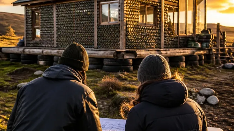 Elena Roger levantó en Tierra del Fuego una casa autosustentable con miles de reciclables