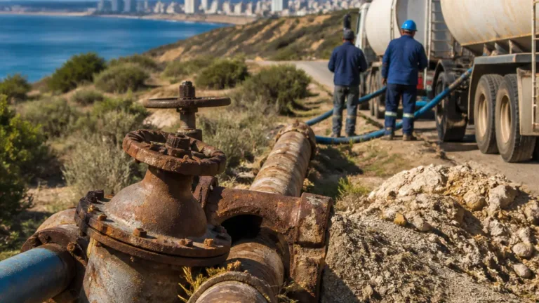 Falla en válvulas del acueducto dejó a Puerto Madryn con corte de agua y recuperación gradual