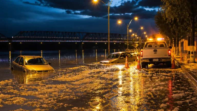 Fuerte tormenta con granizo y anegamientos afectó el este de Corrientes anoche