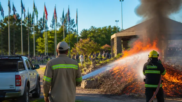 Incendio en Parque Norte: fuego en un acopio de ramas movilizó a Bomberos y fue controlado en menos de una hora