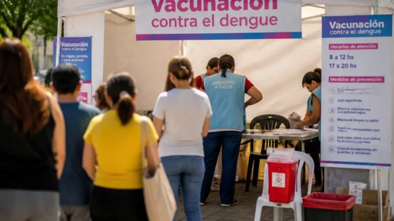 Instalan carpa en plaza Vera para reforzar la vacunación contra el dengue en Corrientes