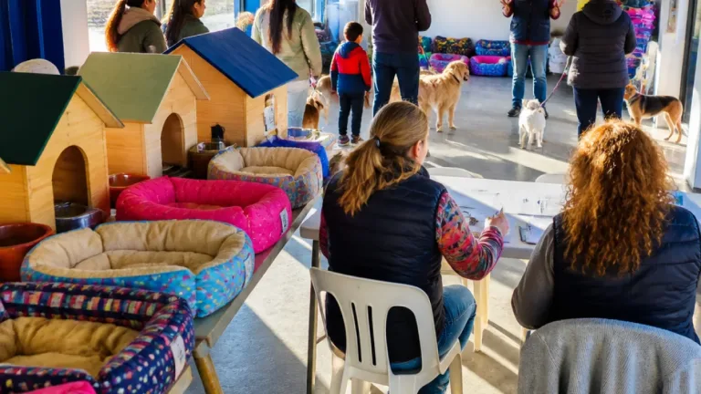 Jóvenes de Río Grande elaboraron camas y cuchas para mascotas en la jornada "Patitas Comunitarias"
