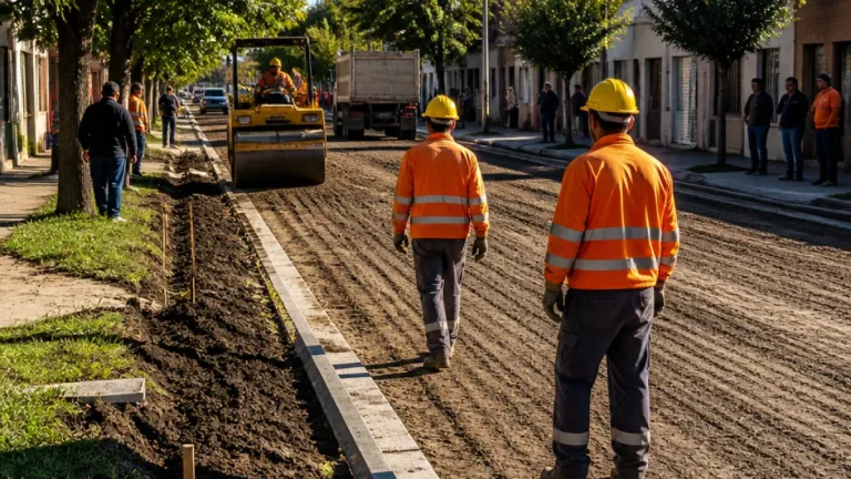 Junín: avanzan obras de estabilizado y mejorado en el barrio Municipal