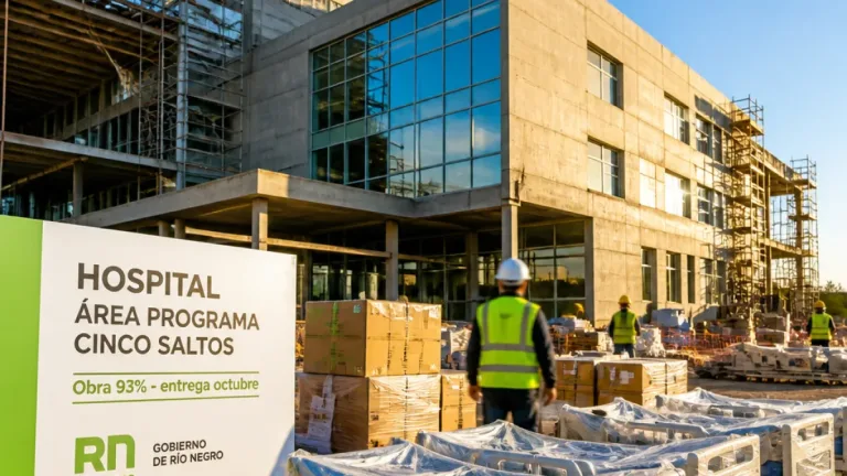 La ampliación del Hospital de Cinco Saltos llega al 93% y promete casi triplicar su superficie