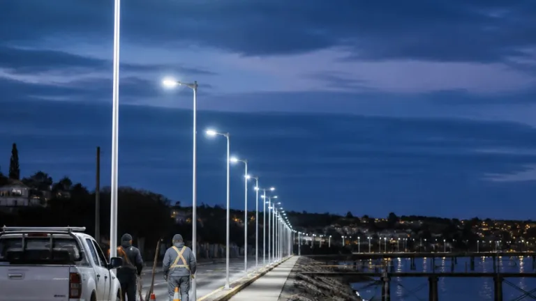 Más de 500 luminarias LED para El Chaltén y Puerto Santa Cruz: amplían el alumbrado público