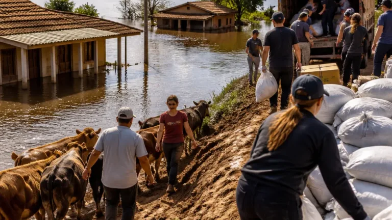 Más de mil personas afectadas por la crecida del Paraná en Chaco: evacuaciones y traslado de ganado