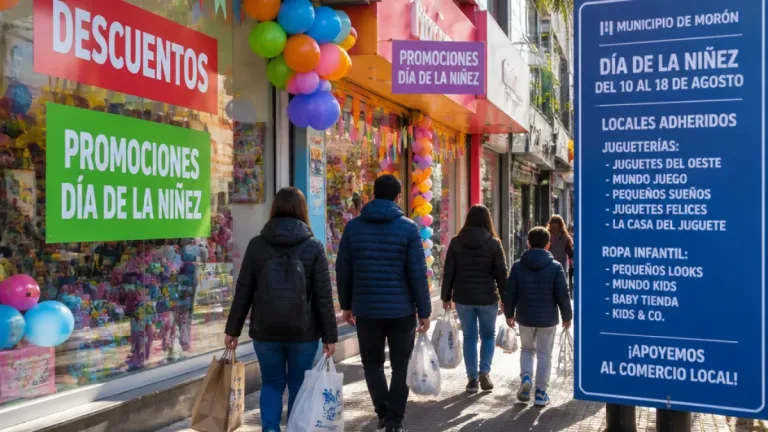 Morón lanza descuentos y promociones en comercios por el Día de la Niñez