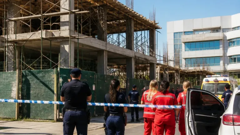 Obrero cayó desde un segundo piso en Cuesta de Manantiales y quedó internado por una varilla