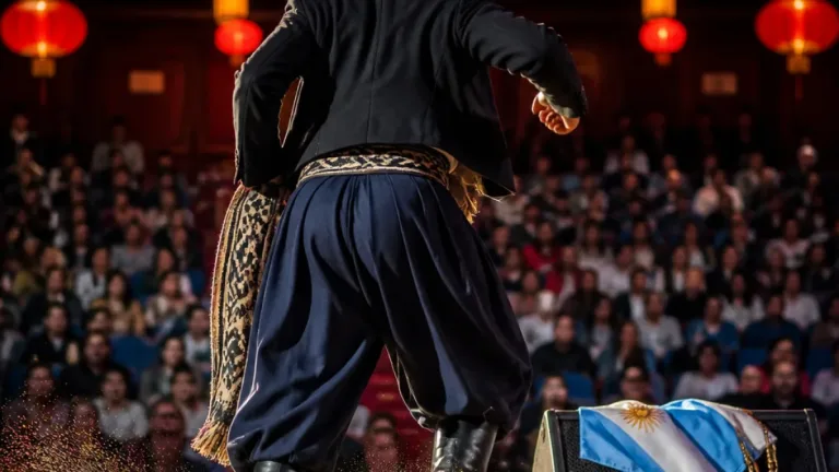 Plottier en escena: un malambista local representa a la Argentina en China