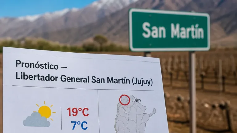 Pronóstico difundido para Libertador General San Martín (Jujuy): qué dice y por qué no aplica a San Martín, Mendoza