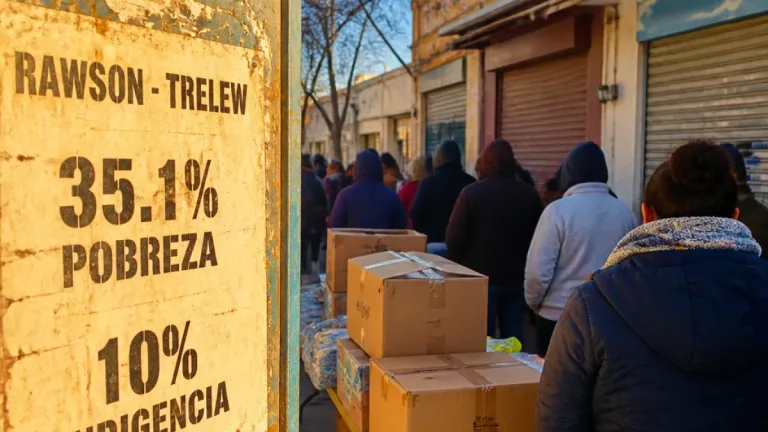 Rawson: la pobreza llega al 35,1% y la indigencia al 10% en el aglomerado Rawson-Trelew