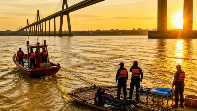 Rescatan con vida a un hombre que se arrojó desde el puente Chaco–Corrientes hacia el río Paraná