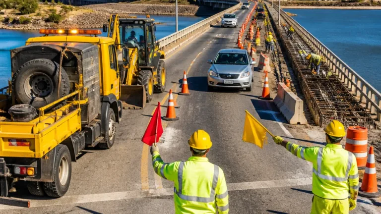 Río Tercero: restricciones y cortes en el puente del vertedero por obras de refuerzo