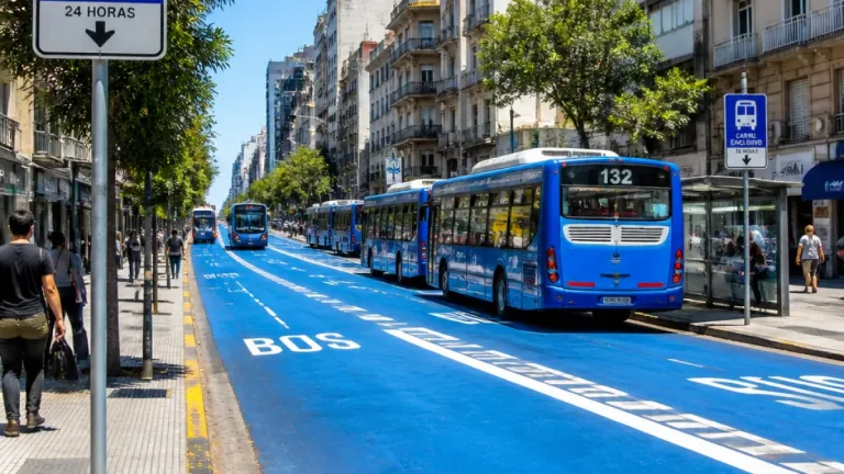 Rivadavia estrena dos carriles exclusivos para colectivos y prepara la llegada del Trambus