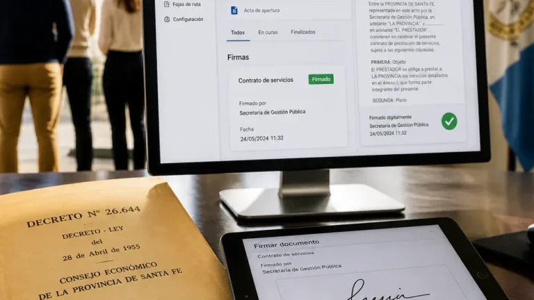 Santa Fe derogó un decreto de 1955 y habilitó la firma digital para contratos estatales
