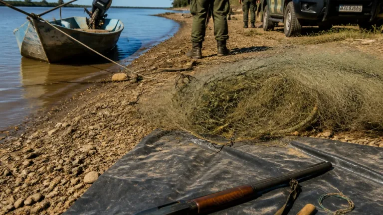 Tres demorados en Lavalle por caza y pesca ilegal con red prohibida y escopeta cargada
