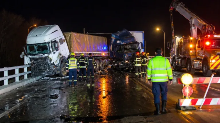 Un muerto y dos heridos en choque frontal entre camiones sobre la Ruta 22, cerca del puente al río Colorado