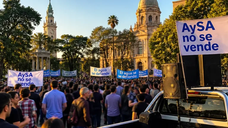 Vecinos y organizaciones se movilizan en Lomas de Zamora contra la venta de AySA
