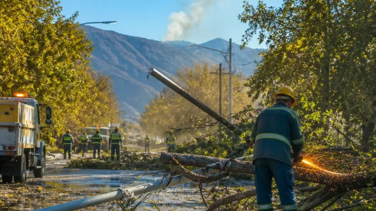 Viento Zonda deja 29 intervenciones en el Gran Mendoza: árboles, postes y focos de incendio