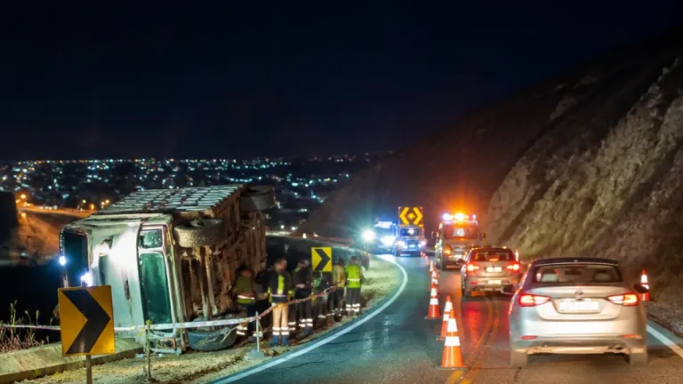 Vuelco de un camión en La Cébila obliga a transitar con precaución por la RN 60