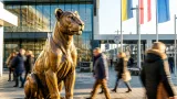 Neue Löwin „Gleichberechtigung“ in Amstetten: Skulptur neben dem Bahnhof setzt Zeichen