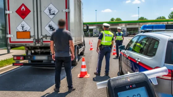 Alkohlkontrolle auf A1: Klein-Lkw mit Gefahrgut bei Ansfelden gestoppt