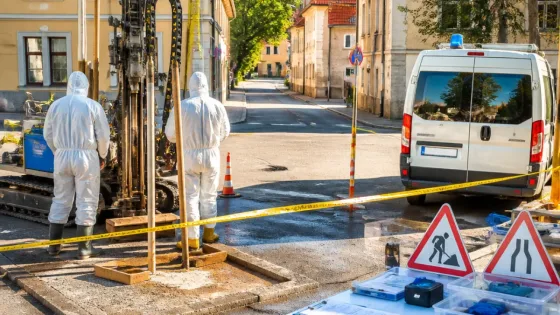 Asbest‑Verdacht an Kreuzung in Mödling: Stadt lässt Probe bohren