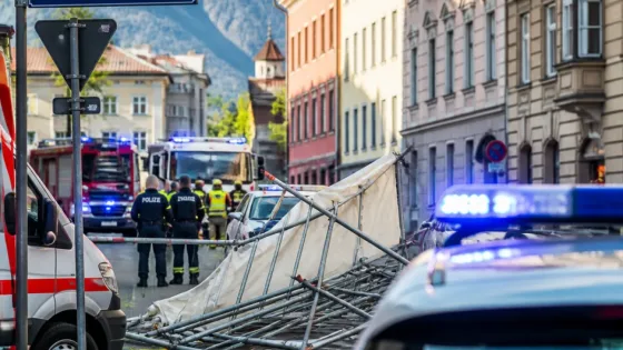 Einsturz eines Baugerüsts in Innsbruck: Acht Verletzte, Straße zeitweise gesperrt