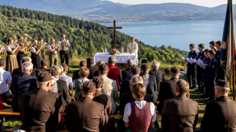 Berggottesdienst des Bezirksfeuerwehrkommandos am Miglberg stärkt Gemeinschaft rund um Vöcklabruck