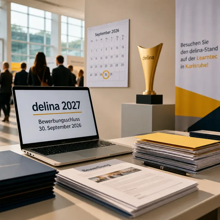 Bewerbungsfrist für delina 2027 startet: Innovationspreis für digitale Bildung nimmt Anträge bis 30. September an