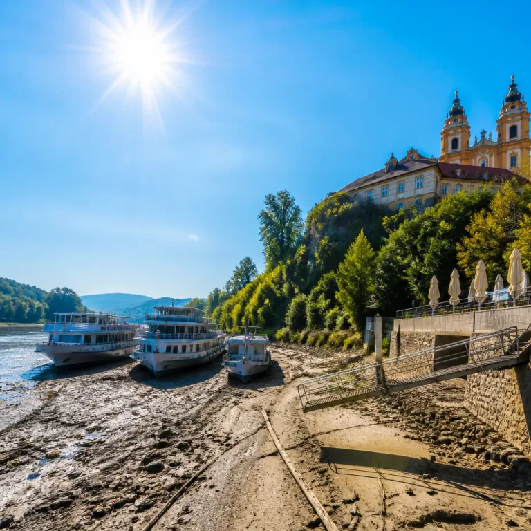 Niedrigwasser drückt Tourismus in Melk: Umsatzeinbruch und 4.000 Gäste weniger im Stift