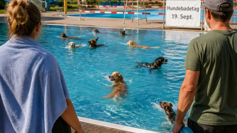 Eferding lädt im September zum ersten Hundebadetag im Erlebnisbad