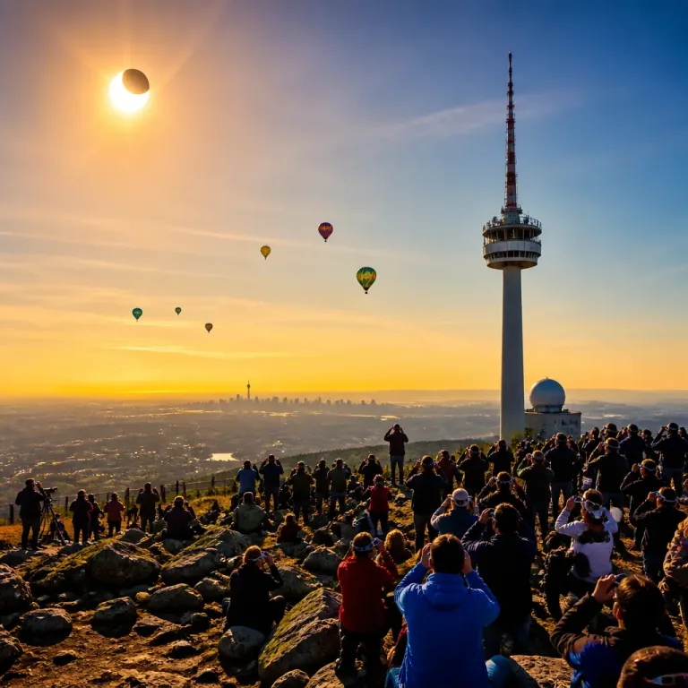 Partielle Sonnenfinsternis zieht Menschen auf Brocken, Türme und Heißluftballons