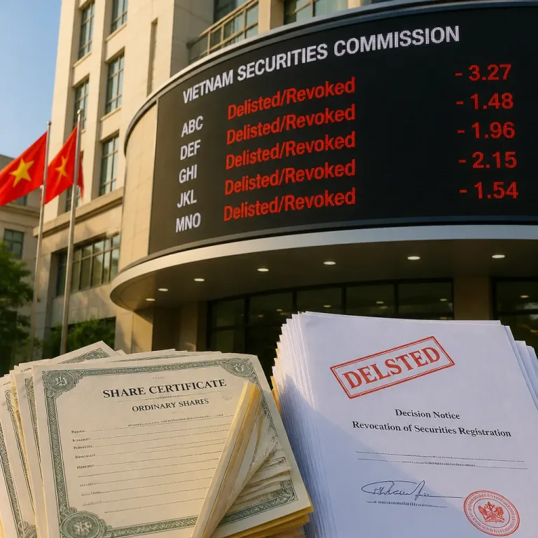 Wertpapierkommission entzieht mehreren Firmen in Vietnam die Börsennotierung