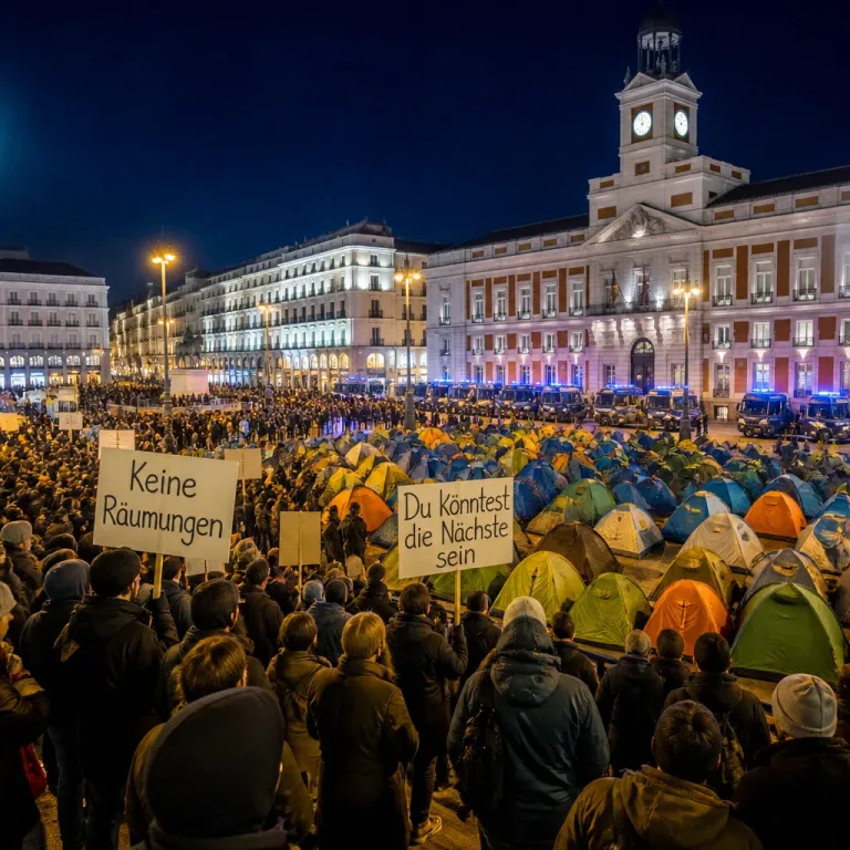 Zwangsräumung einer 87-Jährigen löst Massenproteste und Protestcamp in Madrid aus