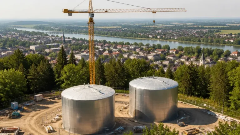Große Edelstahlbehälter am Wachberg sichern Trinkwasserversorgung in Melk