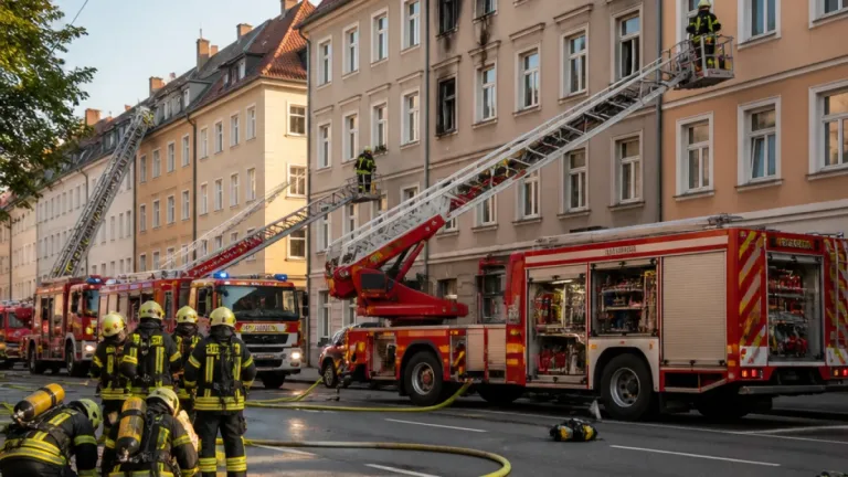 Großeinsatz in Floridsdorf: Dachgeschosswohnung in der Brünner Straße nach Zimmerbrand ausgebrannt